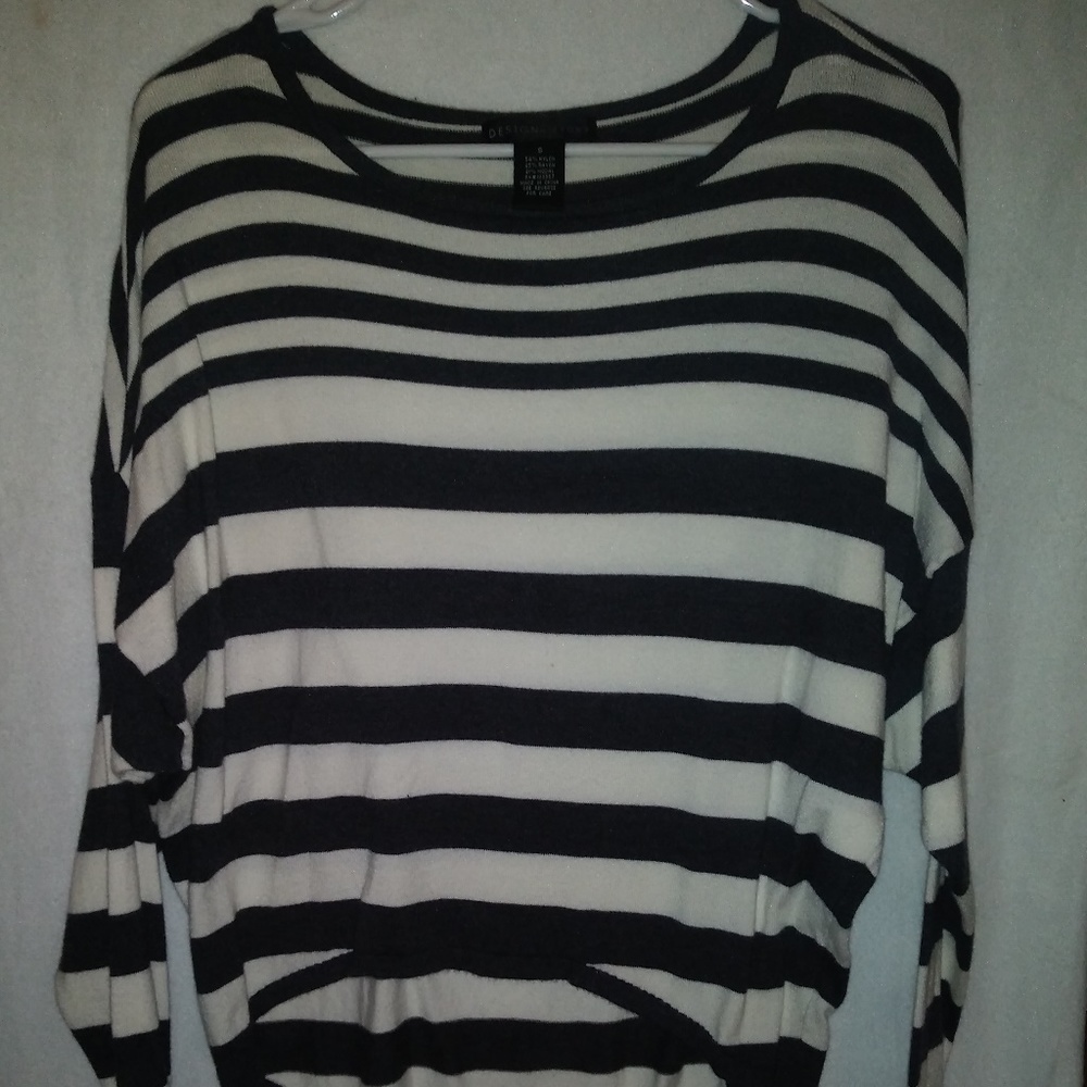 Design History Crop top long sleeve wide striped